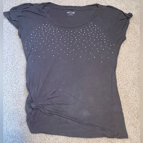APT 9 Womens XS Cold Shoulder Oversized Beaded Tees - Picture 2 of 10